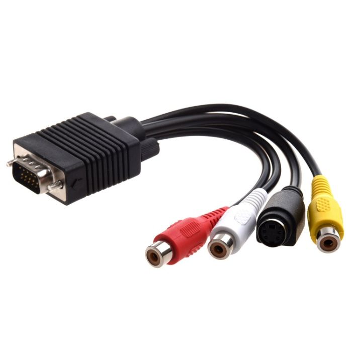 VGA адаптер для подключения телевизора по S-Video или RCA