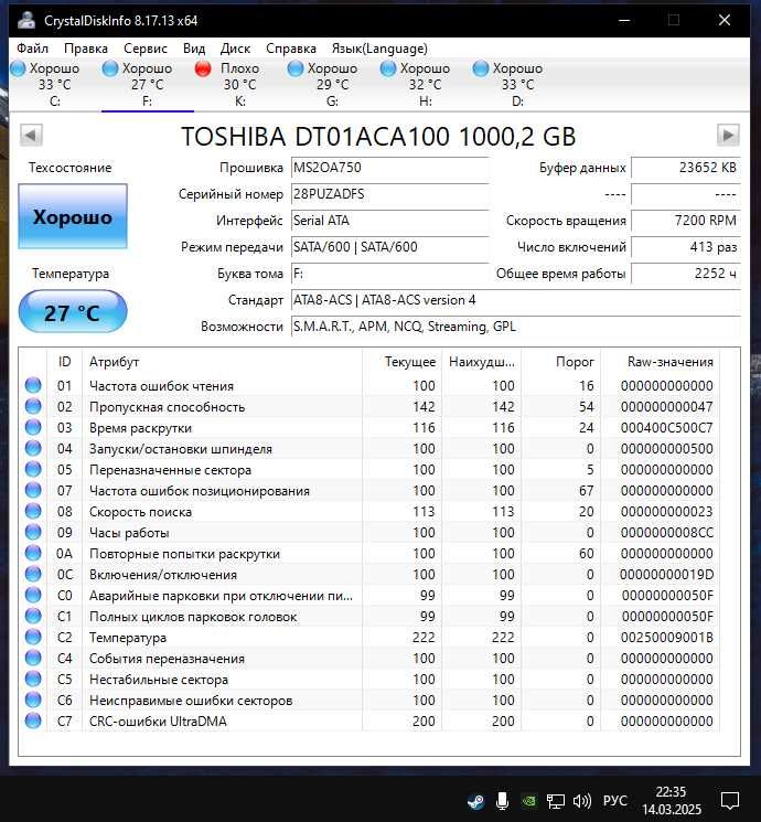 продам жесткий диск TOSHIBA 1 Тб