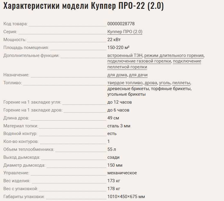 Котел длительного горения Теплодар Куппер ПРО-22 (2.0)