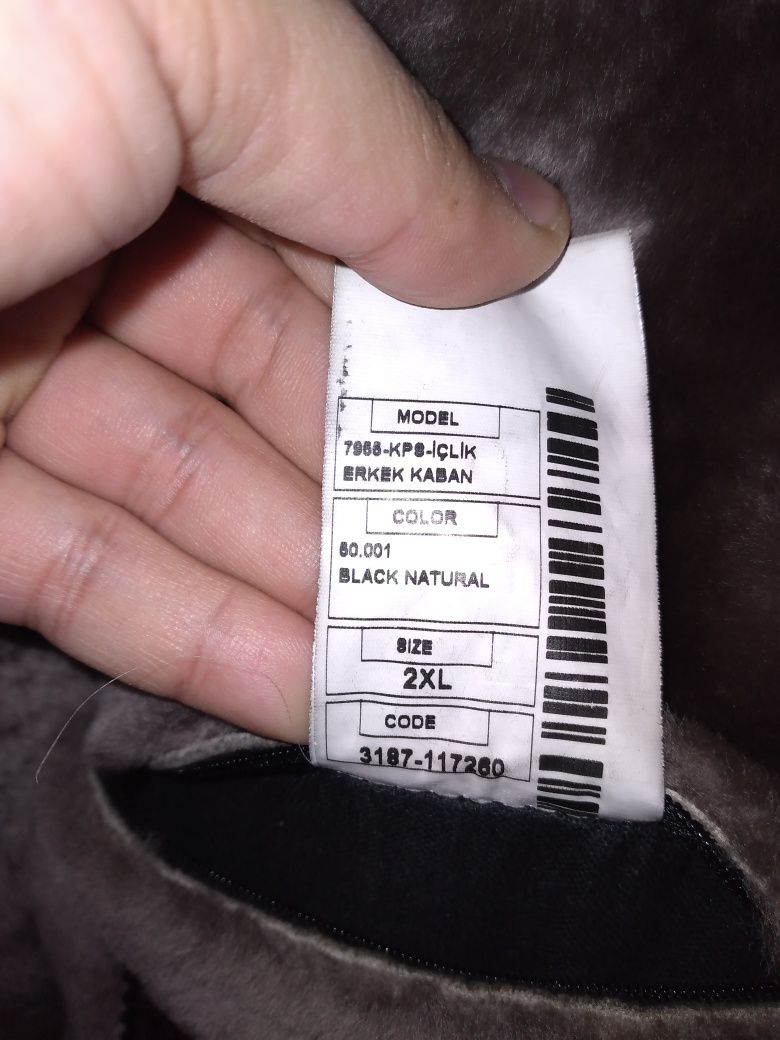 Мужская Дублёнка Pera Pelle. Натуральный мех и кожа. 2XL/56 р. Турция.