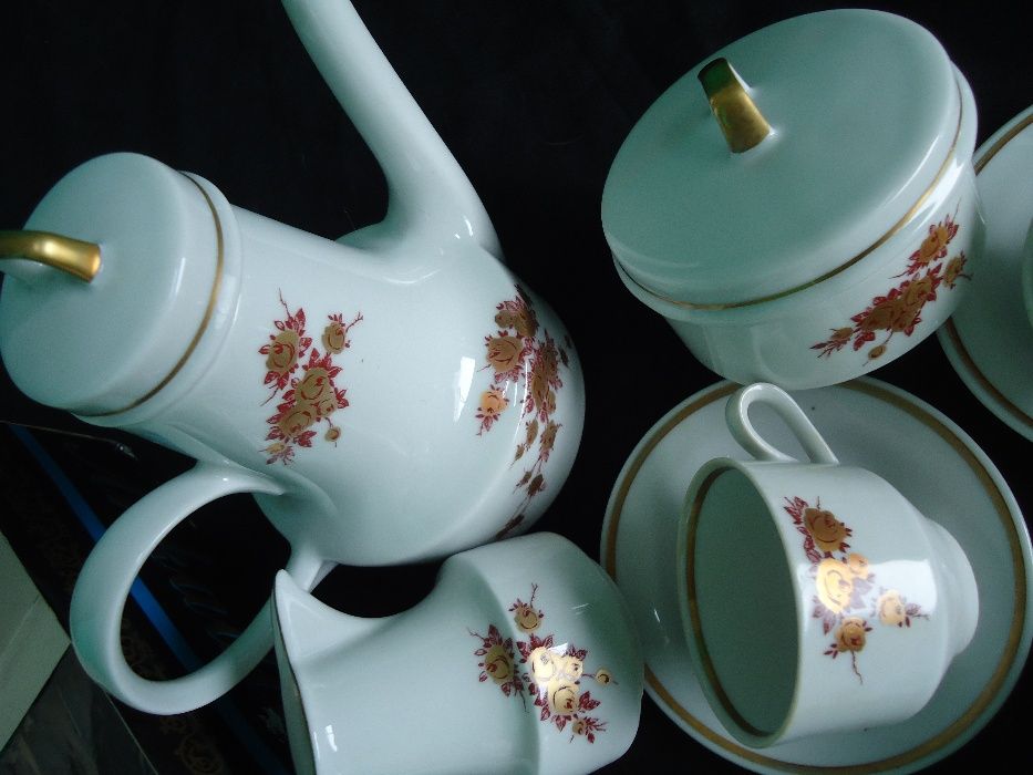 Раритет Made in GDR Кофейный сервиз из костяного фарфора 1980-х годов