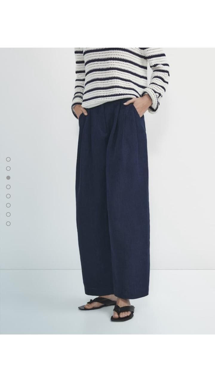 Брюки лен massimodutti