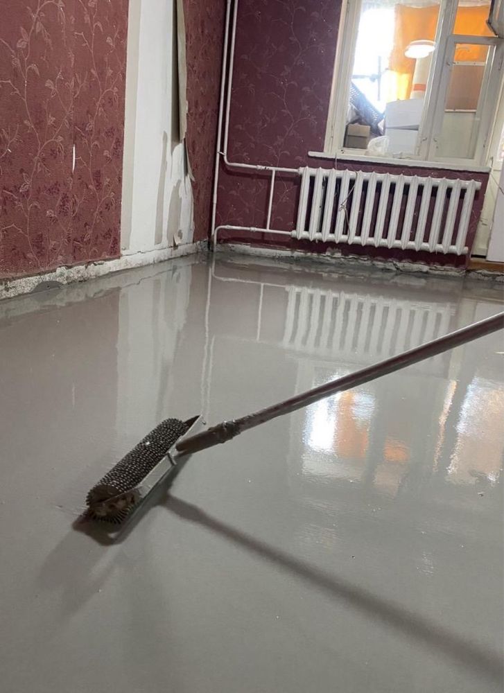 Доброго времени суток.стяжка пола по лазерному уровню,бетон, штукатурк