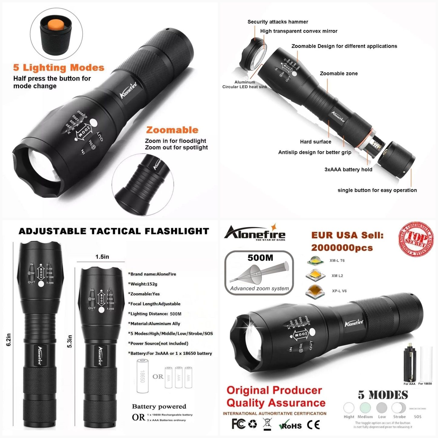 AloneFire Cree XM-L T6 мощный фонарь для велосипеда подарок мужчине