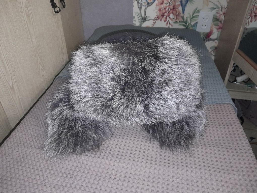 Шапка натуральная кожа,мех.