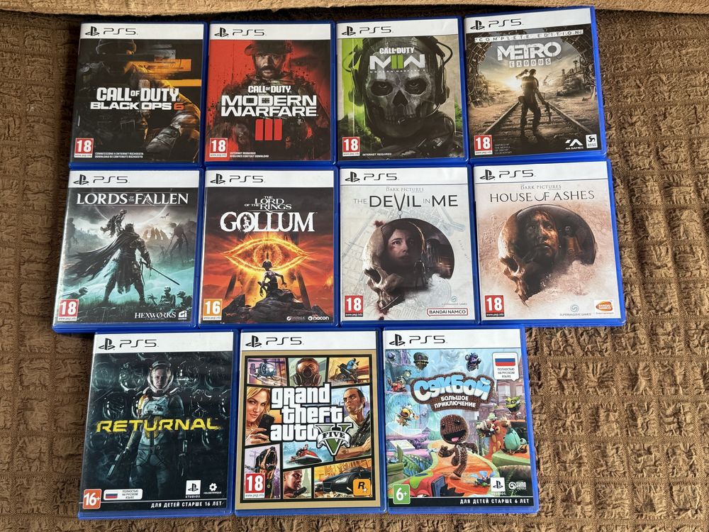 Игры на PlayStation 5 ,диски Call of Duty,Метро,Сэкбой,GTA5,Returnal