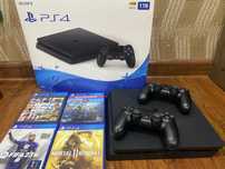 Sony PS4 Slim 1Tb + 1 геймпад + 4 игры