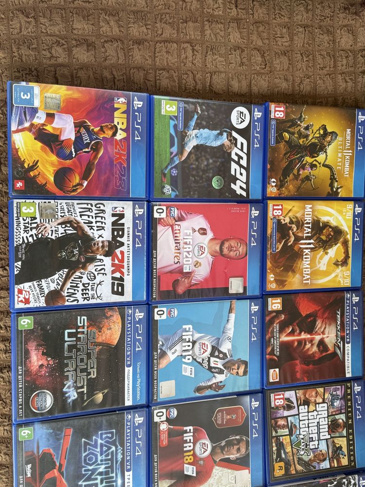 Игры для PlayStation 4 диски,MK11,Tekken 7,GTA5,UFC4,FC24,NBA 2K23/19