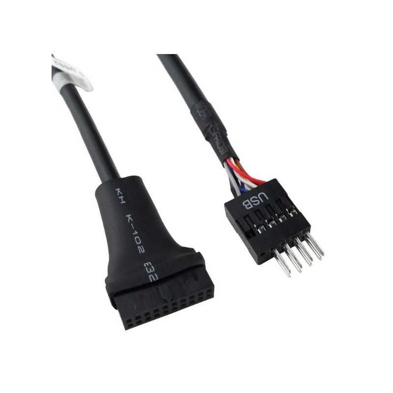 Шнур переходник USB 3.0 f 19pin  - USB 2.0 m 9pin