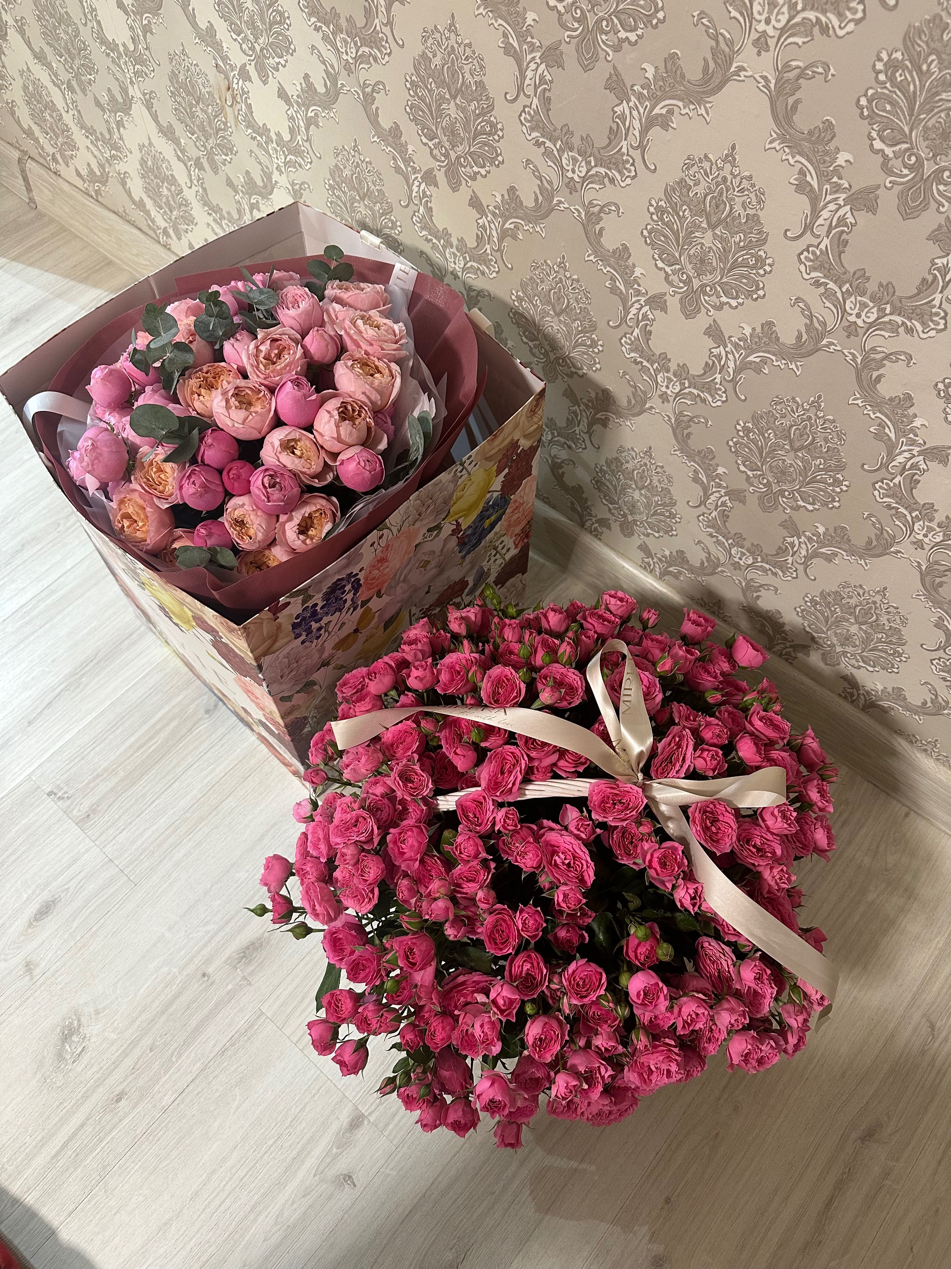 Цветы, букет, розы