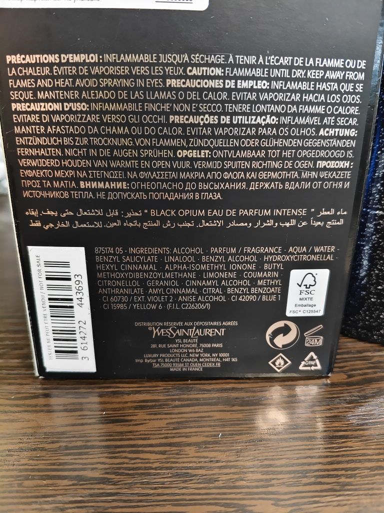 женский парфюм Black Opium Intense Yves Saint Laurent
