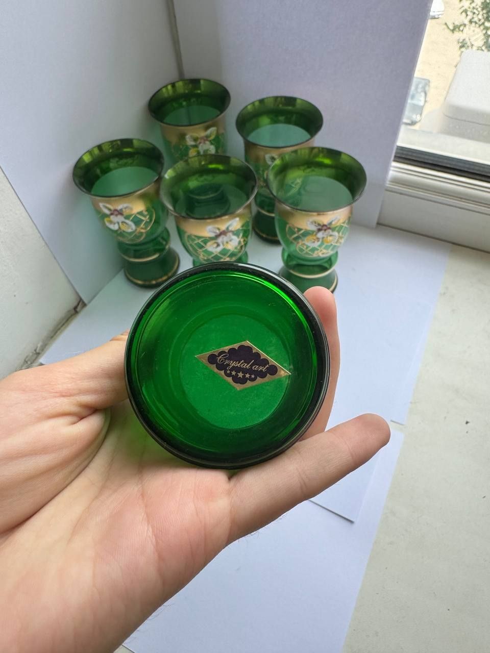 UNION GLASS "Королевский /Лепка зелёная"
