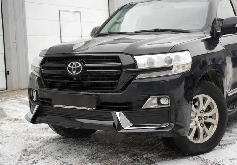 Обвес (губа, юбка) Toyota LC 200 TRD (2016-21) черный