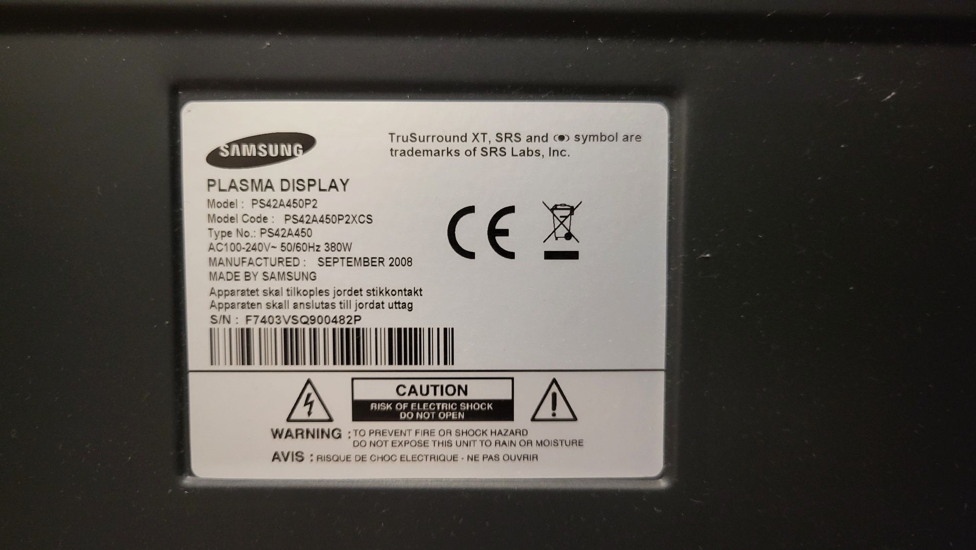 Телевизор Samsung 42 дюйма плазма