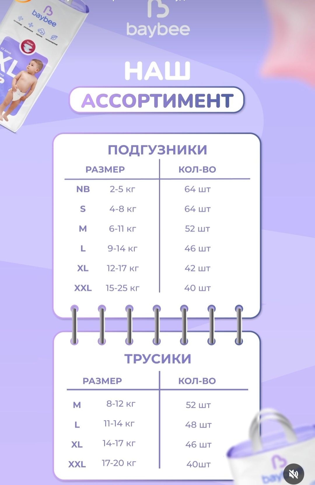 Подгузники и Трусики BayBee с доставкой