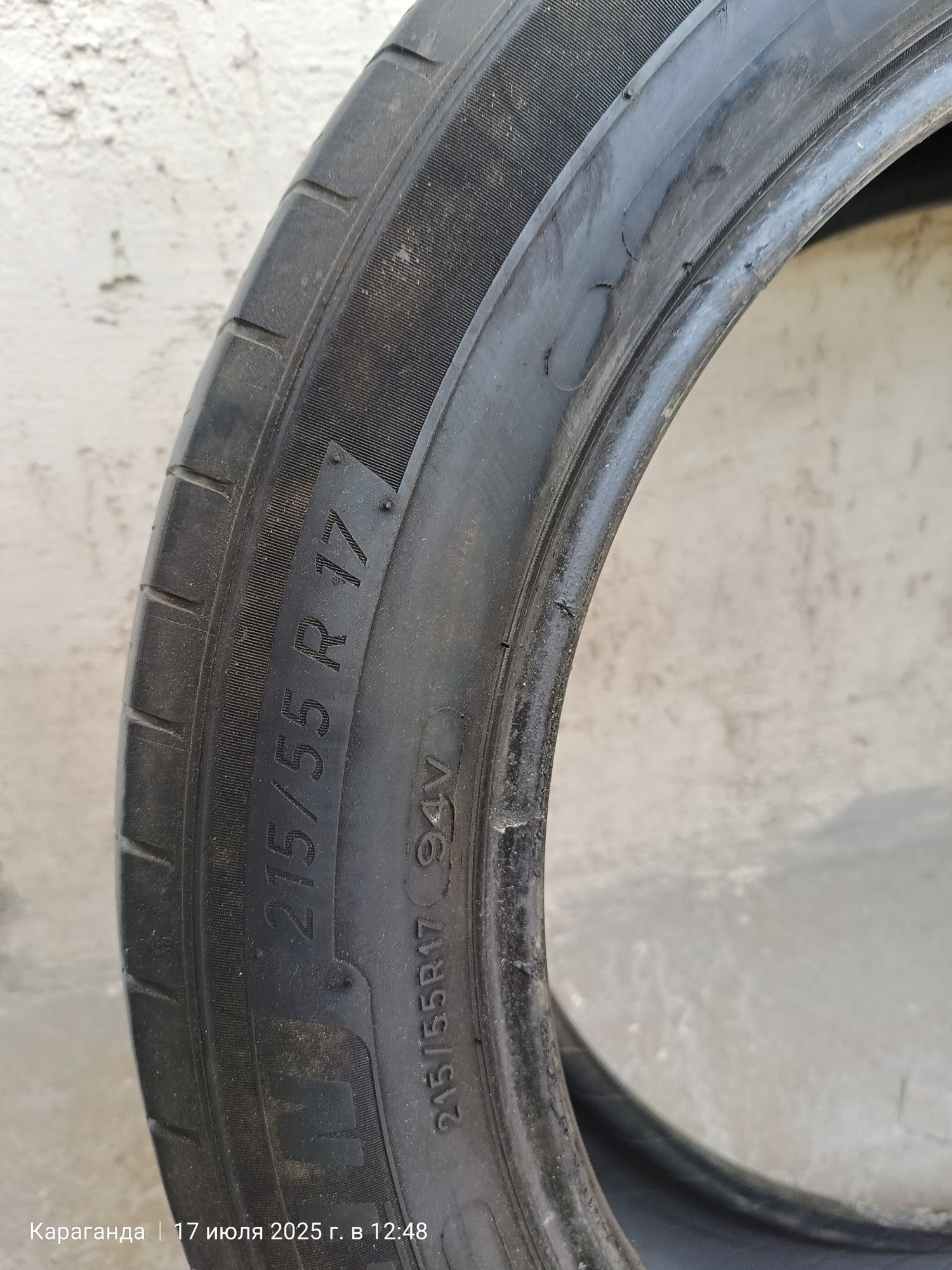 Шины покрышки два баллона michelin лето 215/55 r17 б/у продам