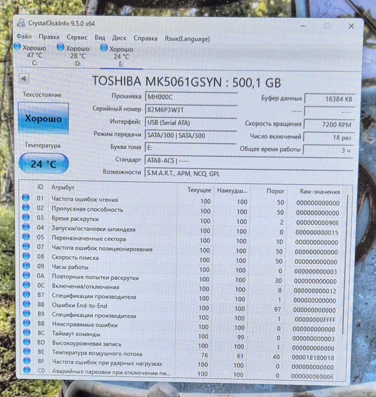 Жесткий диск на ноутбук на 500GB TOSHIBA новый *