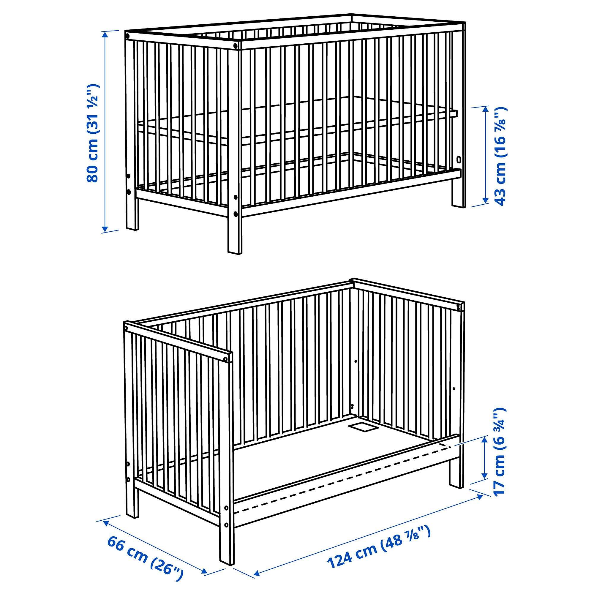 Кровать для новорожденного IKEA Гулливер Белая.