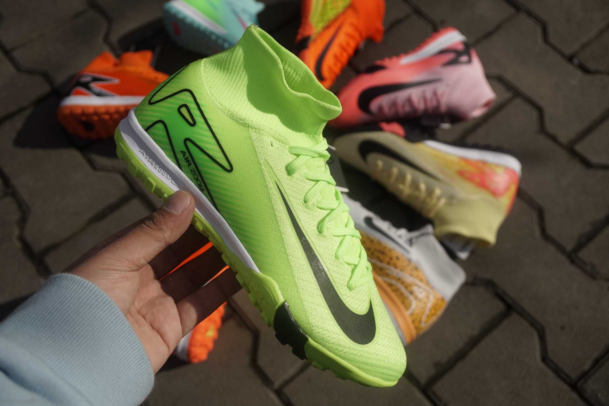Детские футбольные бутсы сороконожки Nike Mercurial Air zoom