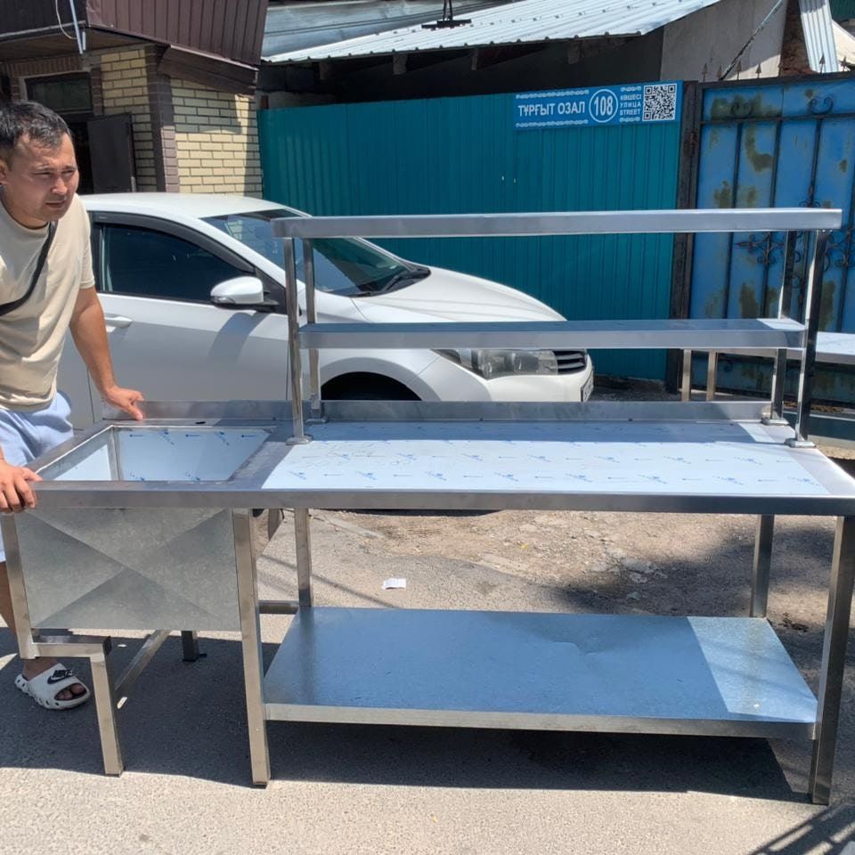 Стол разделочный мойка ванная кухонное оборудование стеллаж