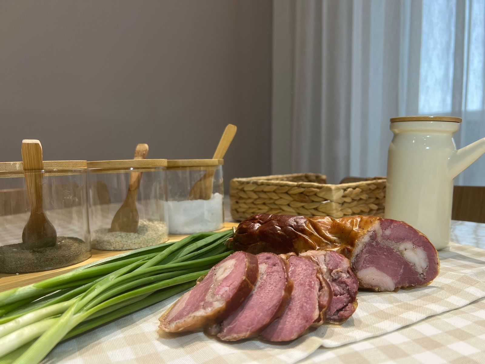Колбаса курдюк курица казы домашнего копчения