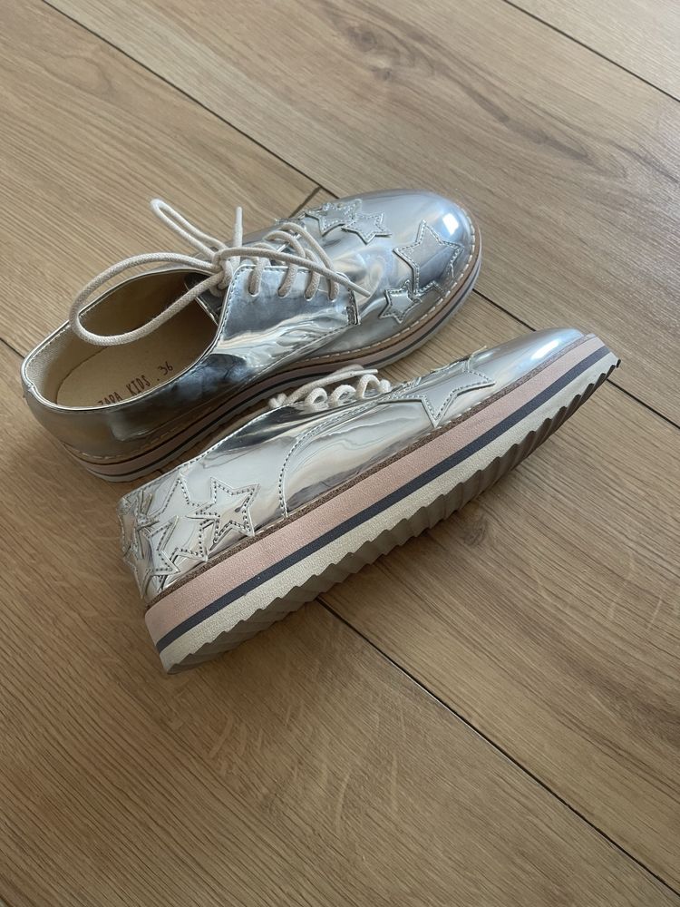 обувь zara kids, серебристые