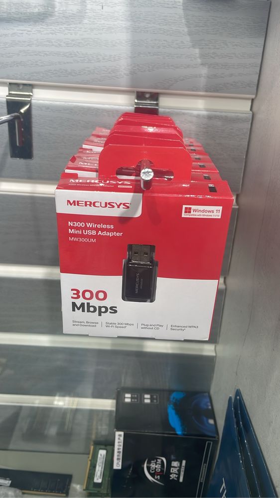Беспроводная сетевая карта Wi-Fi адаптер Mercusys MW300UM N300, 300мби