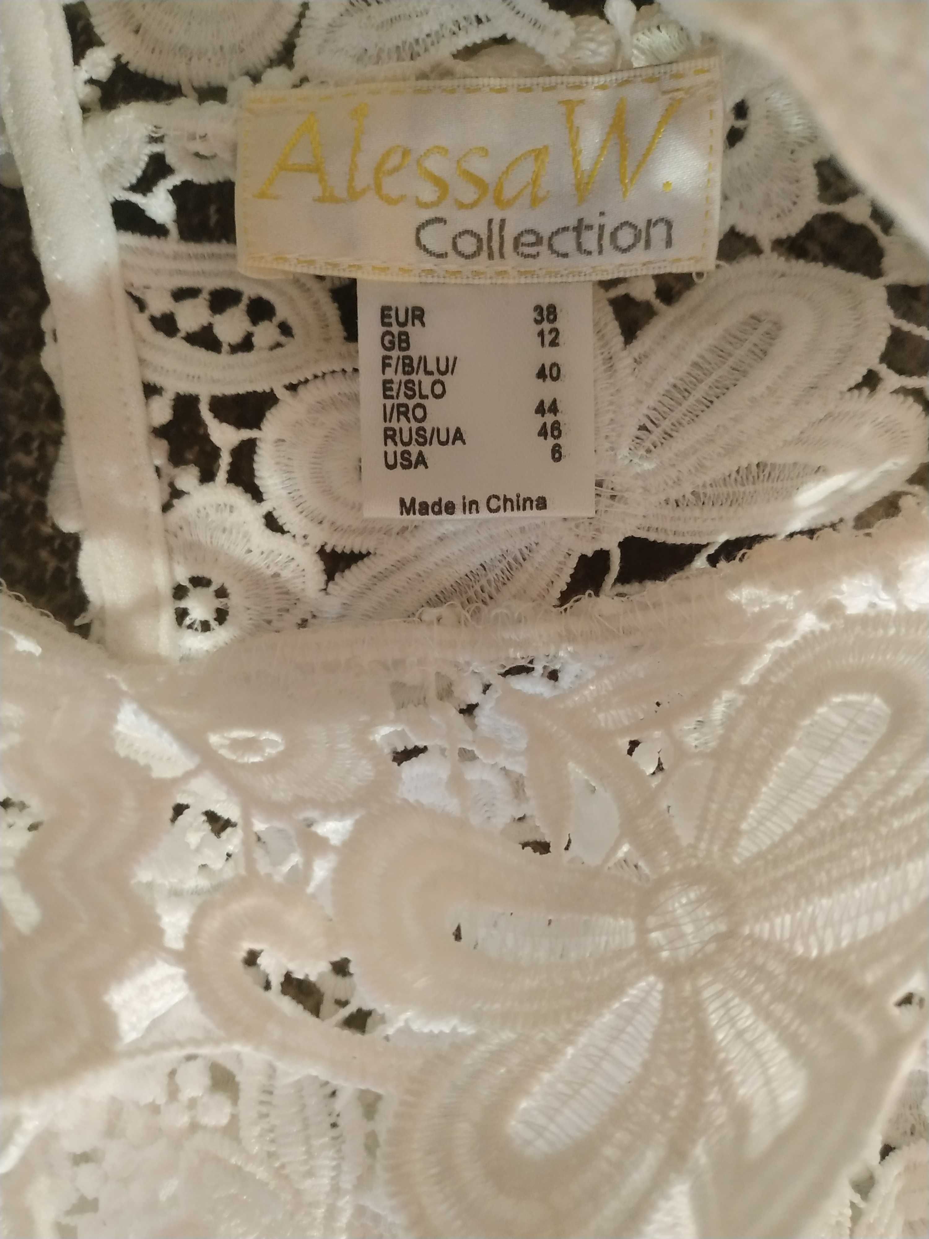Блузка с кружевом Alessa W. Collection, как новая, р. 38/12/46