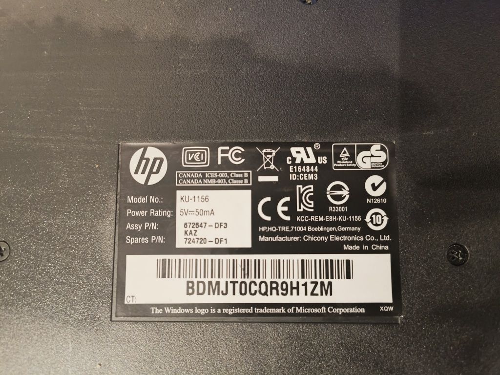 Клавиатура hp б/у 1500тг